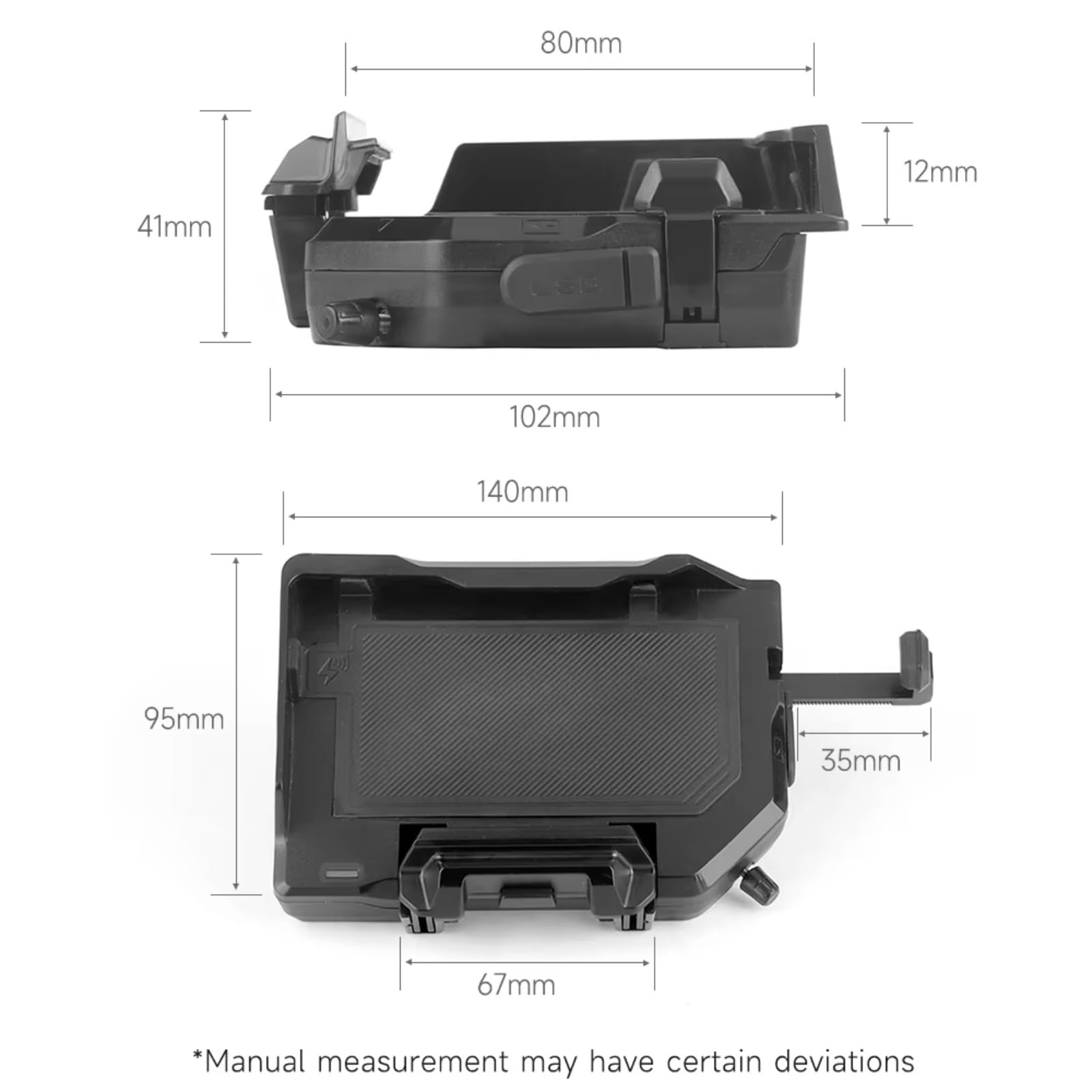 Motorrad Handyhalterung - Drahtlose Lade Telefon Halter Navigation Halterung für F850GS, F750GS, R1250GS, R1200GS, R1300GS, ADV, S1000XR, F900XR - Wireless- Black Line