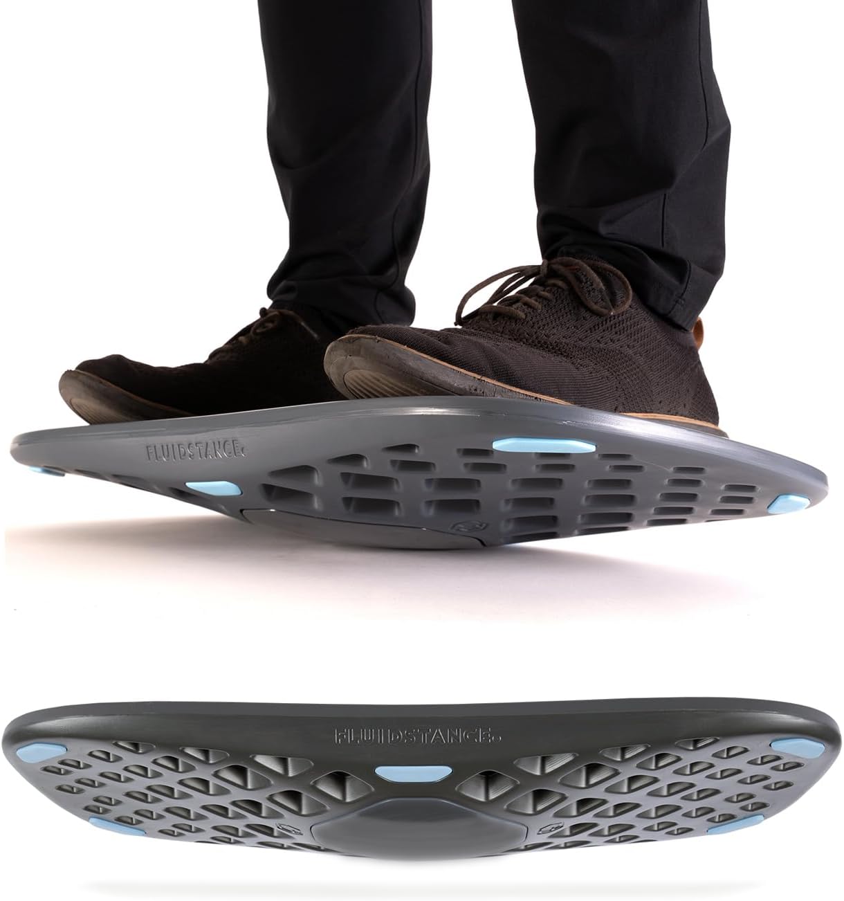 FluidStance Adult Balance Board for Standing Desk – Anti Fatigue USA Made 360 Degree Rocker Wobble