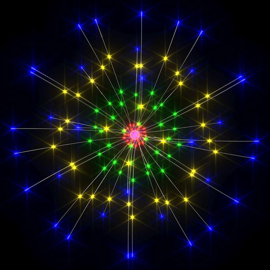 Feuerwerkslichter 2 STK. Mehrfarbig 20 cm Kupferdraht Lichterkette mit 280 LEDs für Weihnachtsdeko Innenbereich Außenbereich Balkon Garten mit Fernbedienung und 8 Lichteffekten