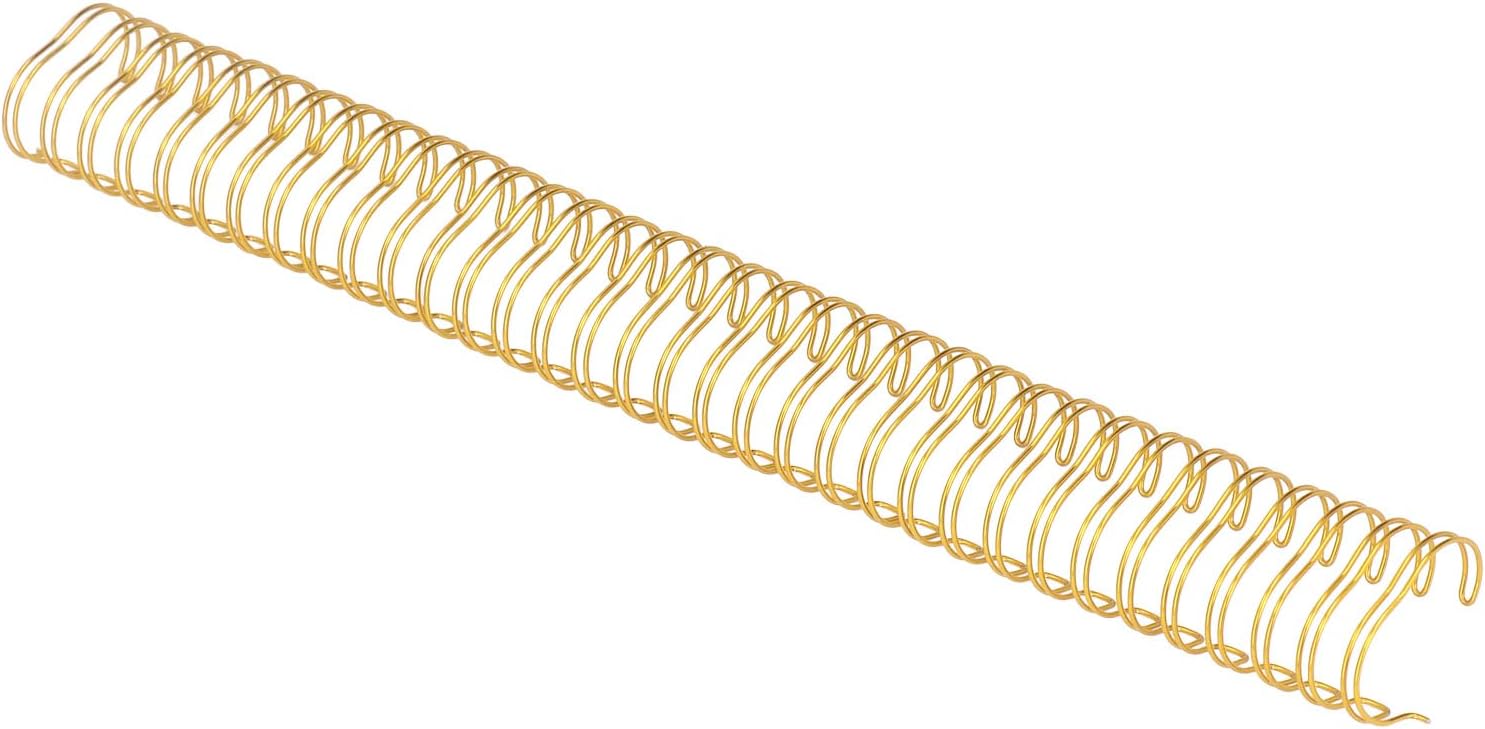 CCYLEZ Wire Binding Rings, Nylon Coating 34 Teeth Double Loop 3/4in Diameter Wire Binding Spines Metal 50 Packs for Office (Gold)