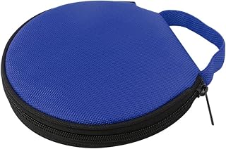 VALINK Funda para CD o DVD, funda portátil para CD o DVD, capacidad de 20 unidades, bolsa de almacenamiento de CD de tela Oxford, soporte redondo para coche, hogar, oficina y viajes, color azul