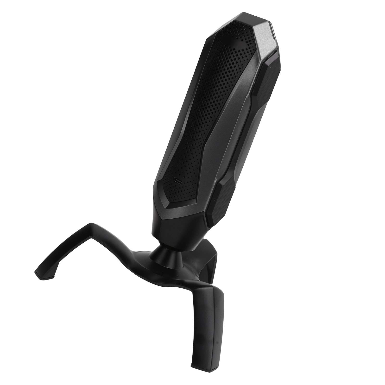 Mikrofon Stacjonarny T1 z diodą LED RGB, Przewodowy Mikrofon Pojemnościowy ze Statywem, do Transmisji w Sieci Konferencyjnej, materiał ABS, Czarny 1 szt. (Czarny)