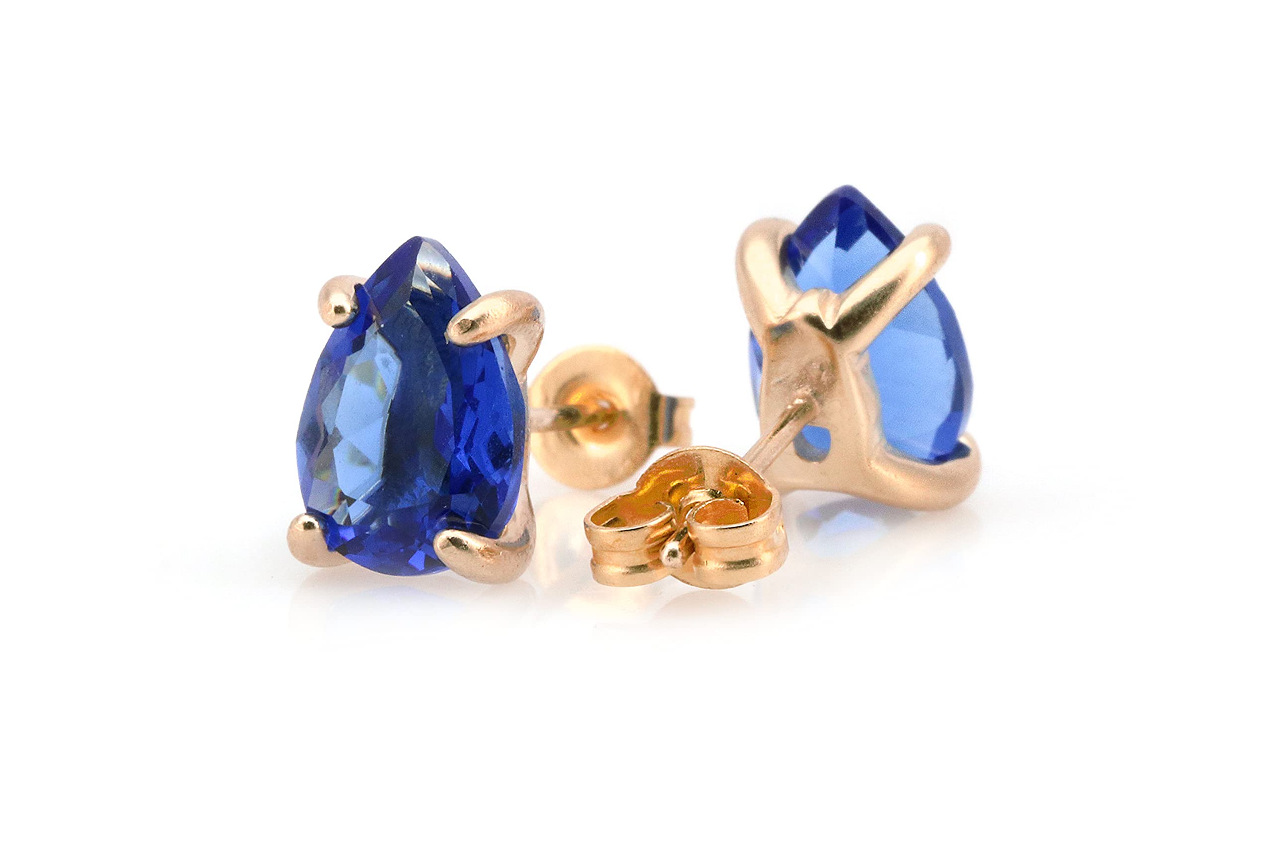Squisiti Orecchini di Zaffiro da Donna - Delicati Orecchini a Perno Blu - Orecchini Pietra di Nascita, Orecchini Sposa, Orecchini per Tutti i Giorni - Regalo Natale, Matrimonio, Anniversario per Lei