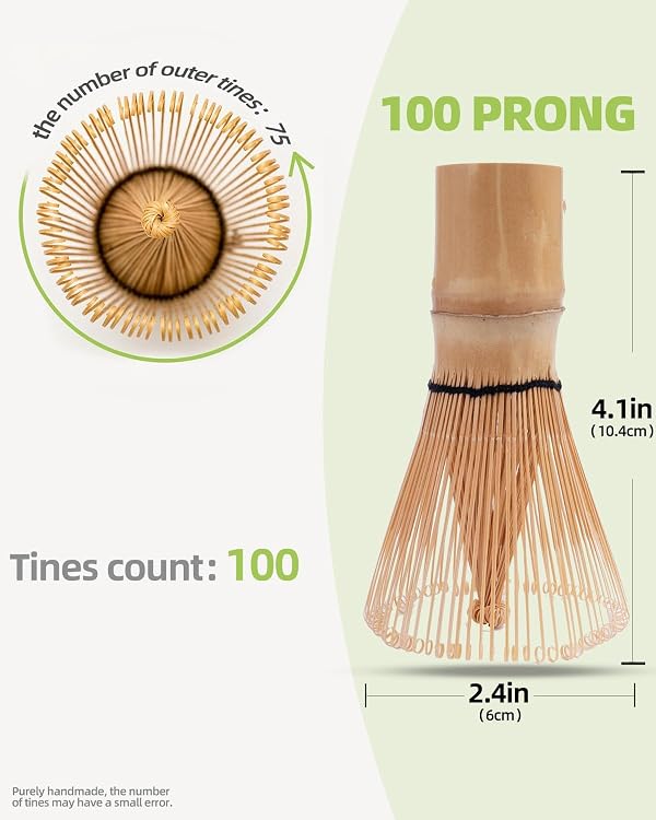 Matcha Whisk - Handcrafted Traditional Japanese Chasen, 100-Prong Matcha Stirrer Wisk Mixer Brush for Authentic Matcha Tea Preparation (one-pack) by JUL WIND - Image 2
