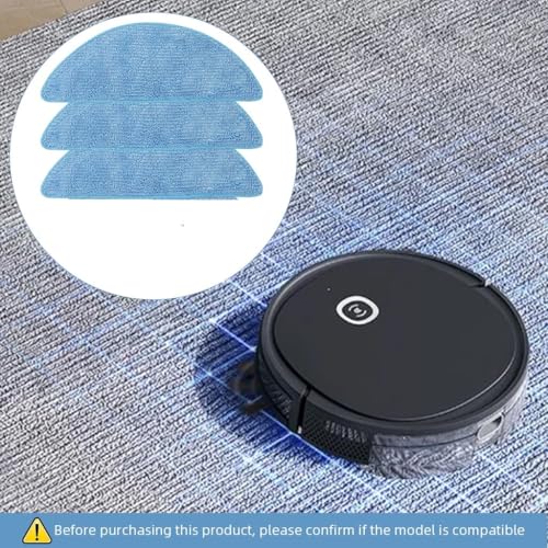 Image of 3 Pcs Replacement Mop Pads Compatible with Ecovacs Deebot U2 Pro /U2 /DGN22, Washable, Reusable Microfibre Cleaning Cloth (ED U2 MOPSETOF3)