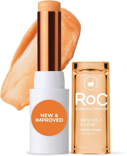 RoC Multi Correxion Revive + Glow Eye Balm with Vitamin C (0.14 oz) + Retinol Eye Cream Packette (Packaging May Vary)