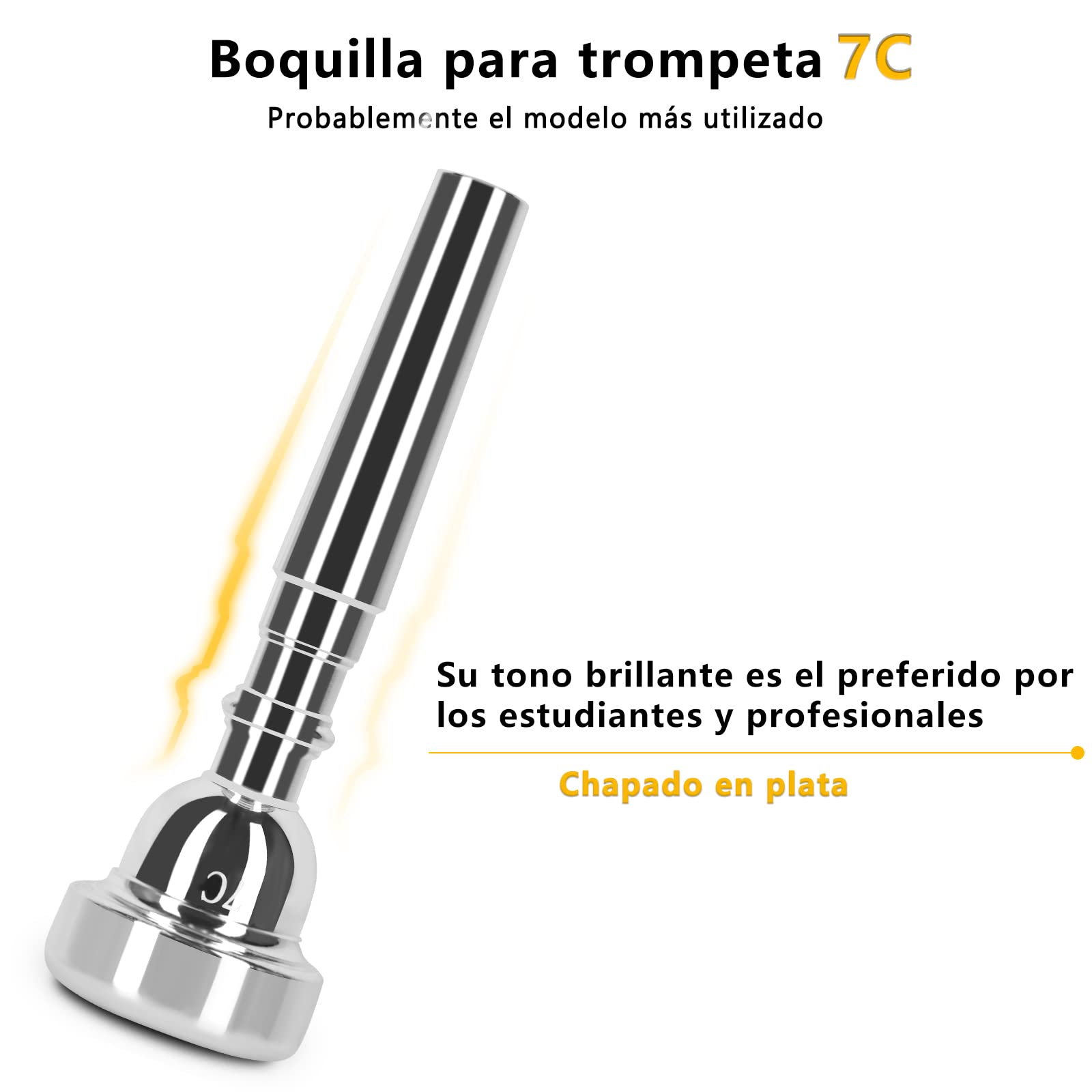 EASTROCK Tromba Sib Standard in Ottone Strumenti Musicali Ugello 7C con Custodia per studenti principianti (Latone d'oro)