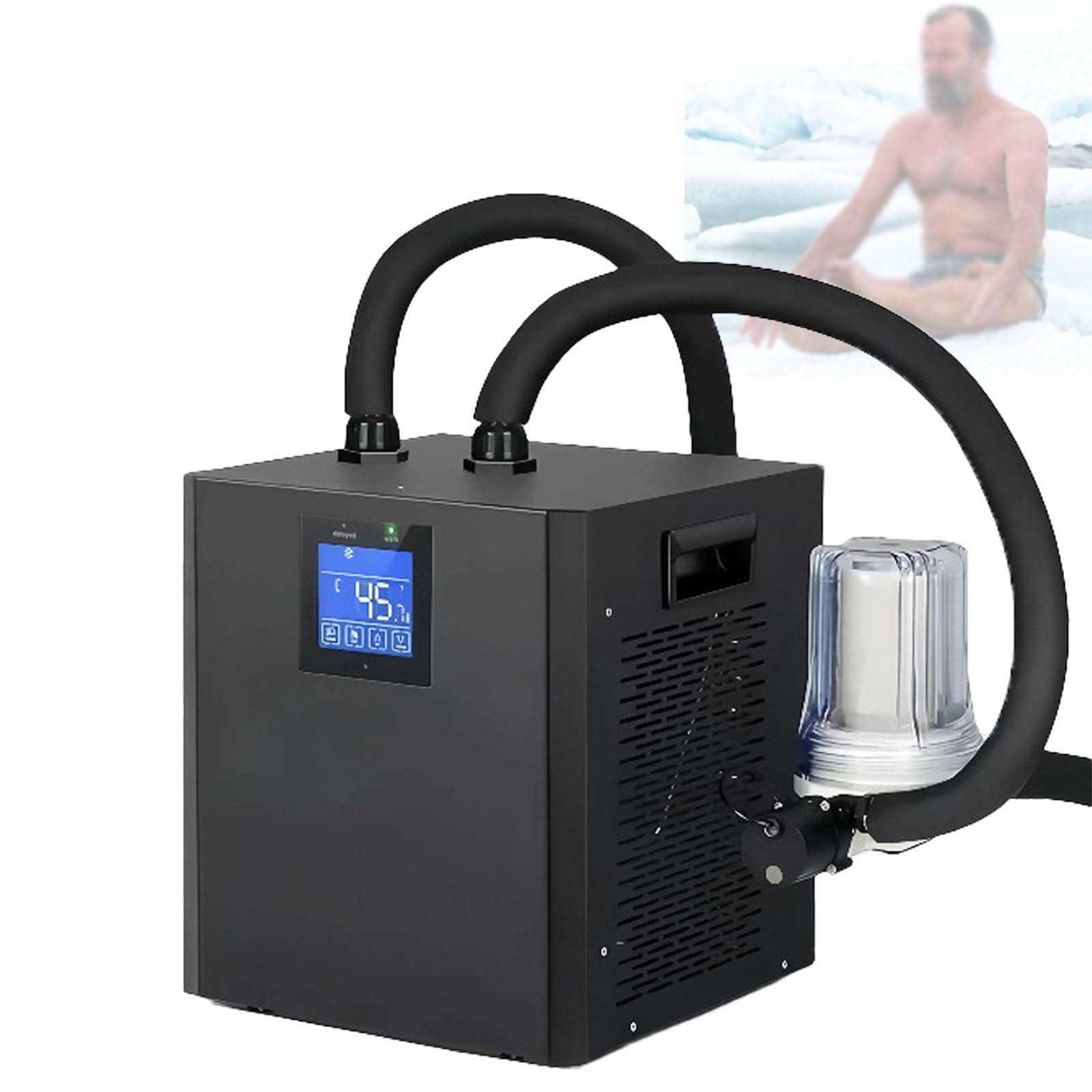 Refroidisseur pour Bain de Glace, avec Filtre Externe et Pompe immergée, Refroidisseur pour plongée Froide, unité de récupération à Domicile, pour la Maison et en extérieur (Double)