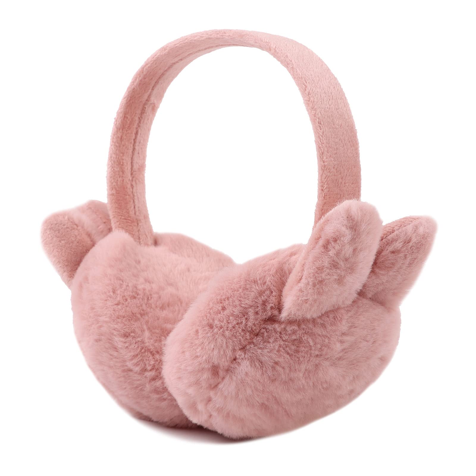 Peecabe Winter Kids Earmuffs Warm Girl Ear Muffs For Toddler with Cat Ears