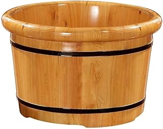 Spa de pés de barril de madeira Spa de pés e pernas para adultos, banheira de hidromassagem para pés grandes, spa de massagem para pés em casa, balde de madeira para sauna, banho de pés para pedicure