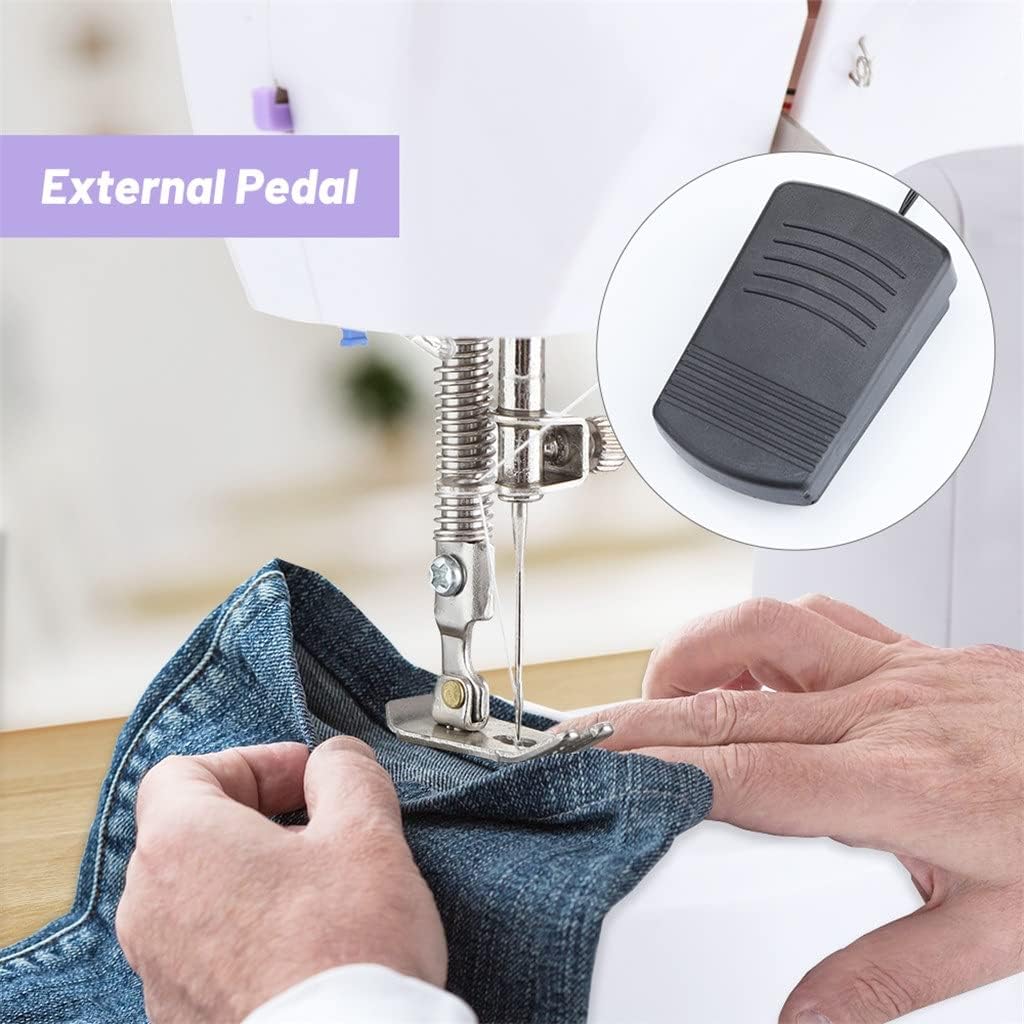 Sewing Machine with Extension Table Foot Pedal Night Light Household Electric Sewing Machine Stitching Machine (Color : As Shown Size : One Size)