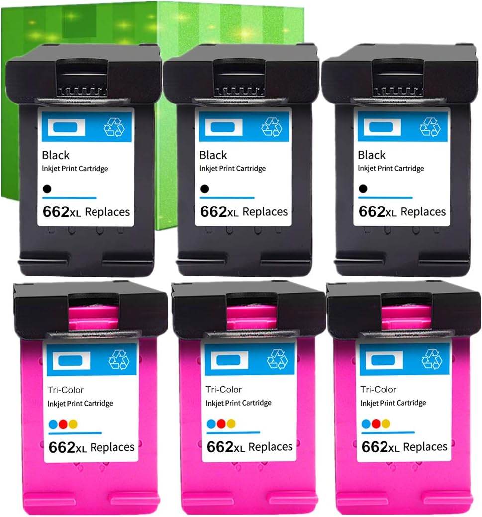 Flash Deals - 50% OFF J2INK 6 Pack #662 XL Black &Color Ink Cartridges for Deskjet 1015 1515 2515 2545 Super Big Clearance! J2INK 6 Pack #662 XL Black &Color Ink Cartridges for Deskjet 1015 1515 2515 2545