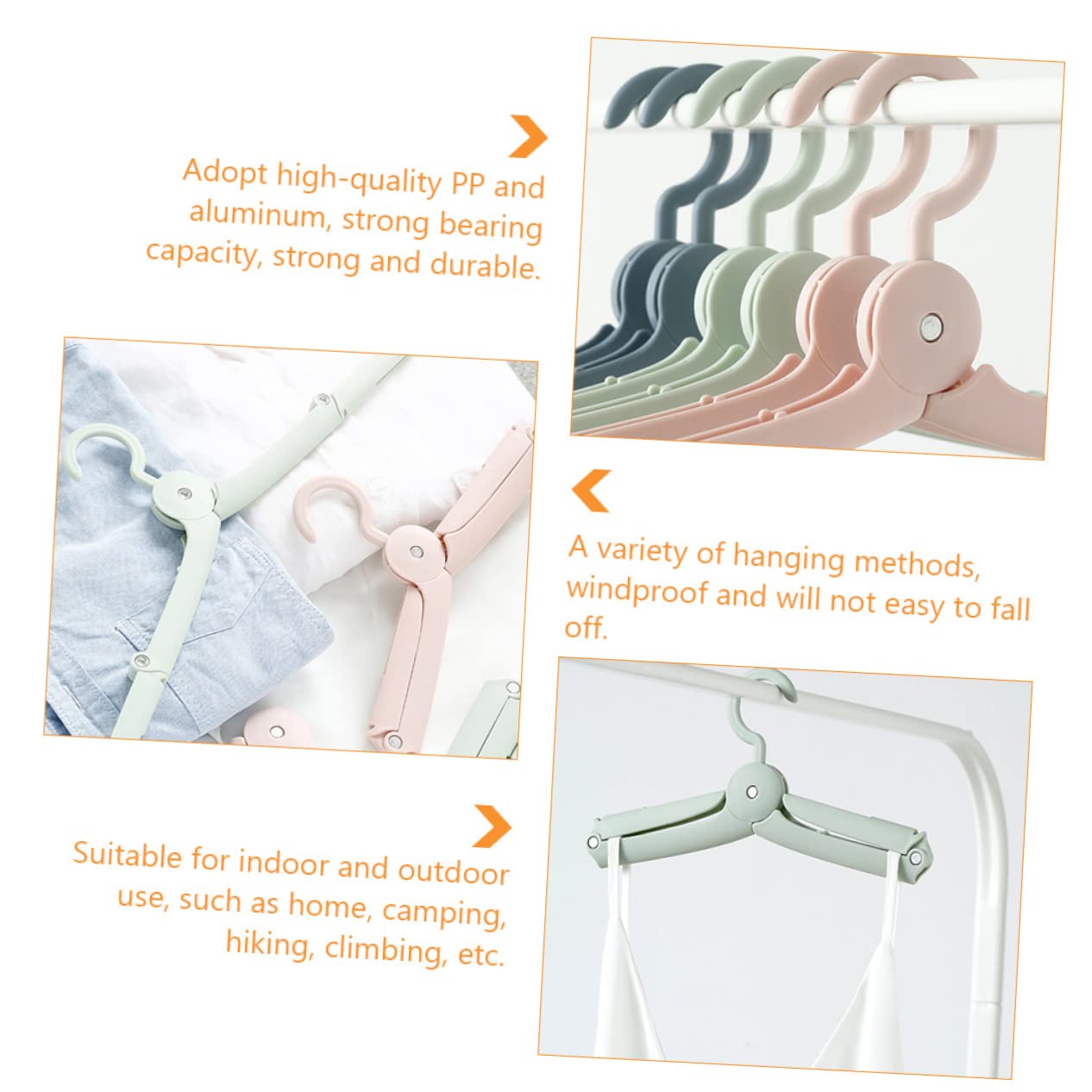 MAGICLULU 3sets Appendini Pieghevoli Per Grucce Multi-funzionali e Compatte Per Abbigliamento Accessori e Utensili Design Portatile e