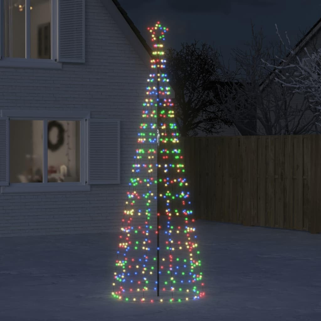 vidaXL LED Weihnachtsbaum, Beleuchtet Christbaum mit Erdspießen 570 LEDs, Tannenbaum Lichterbaum mit 8 Beleuchtungsmodi, Weihnachtsbeleuchtung Weihnachtsdeko, Mehrfarbig 300 cm