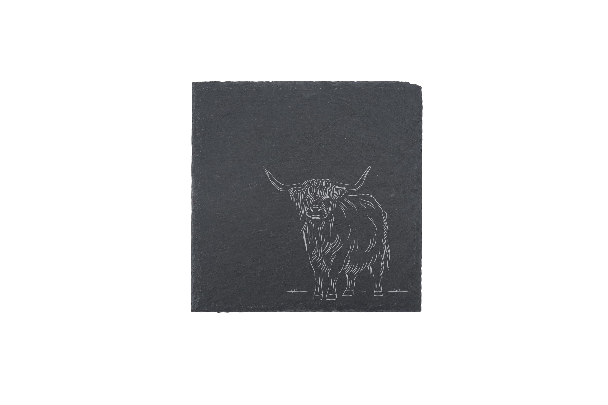 Highland Cow Square Slate Coaster