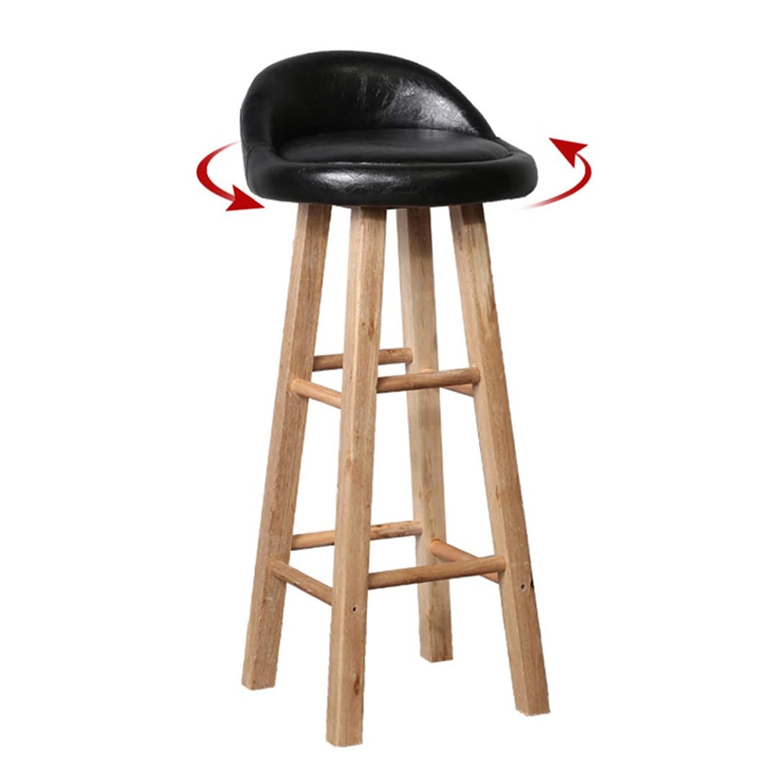 AYCDL Bar Stools Breakfast Kitchen Counter Chairs Bar Stools Solid Wood Legs Barstools Thick Upholstery Seat with Footrest counter barstool,One Color-60CM