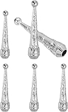 PATIKIL Punte per Cravatta Bolo, 6Pz 2" Lungo Lega Forniture Bolo Tie Estremità Ricambio Cappucci Fine Corda 5.5mm Diametro per Artigianato Fai da Te Abbigliamento Decorativo, Tono Argento