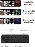 Gigicloud LED Horloge murale - 3 Niveau Dimmer Luminosité Horloge numérique avec Température, Humidité et Alarme pour Chambre, Bureau