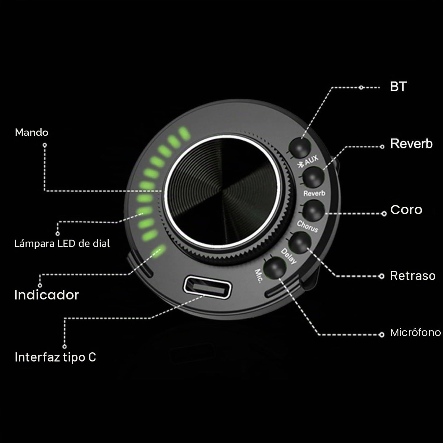 Sistema de preamplificador de Guitarra Trans de la Misma frecuencia SFT con retardo de Coro de reverberación, batería Recargable de Iones de Litio (Necesita Agujeros de Apertura para Instalar)