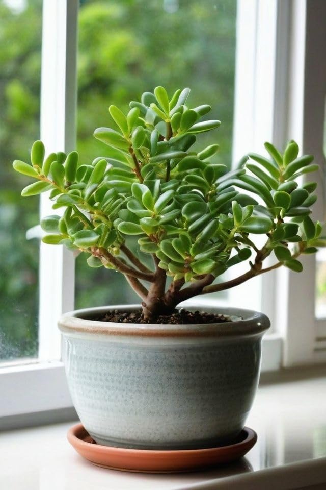 Live Holy Jade Plant, Indoor Outdoor, Small Size 20 cm, Low Maintenance Air Purifying, Without Pot, pack 1-image-7