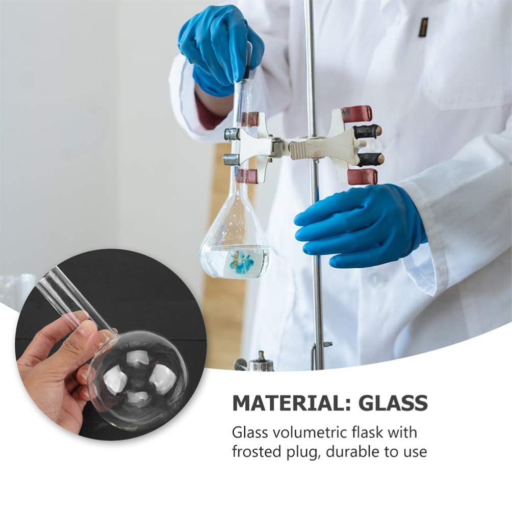 2 Pièces Flasque à Fond Rond Flacon En Verre Studenglass Flacon De Distillation Bécher En Verre De Laboratoire En Rond En Ballon Cylindre Étudiant Fiole Un