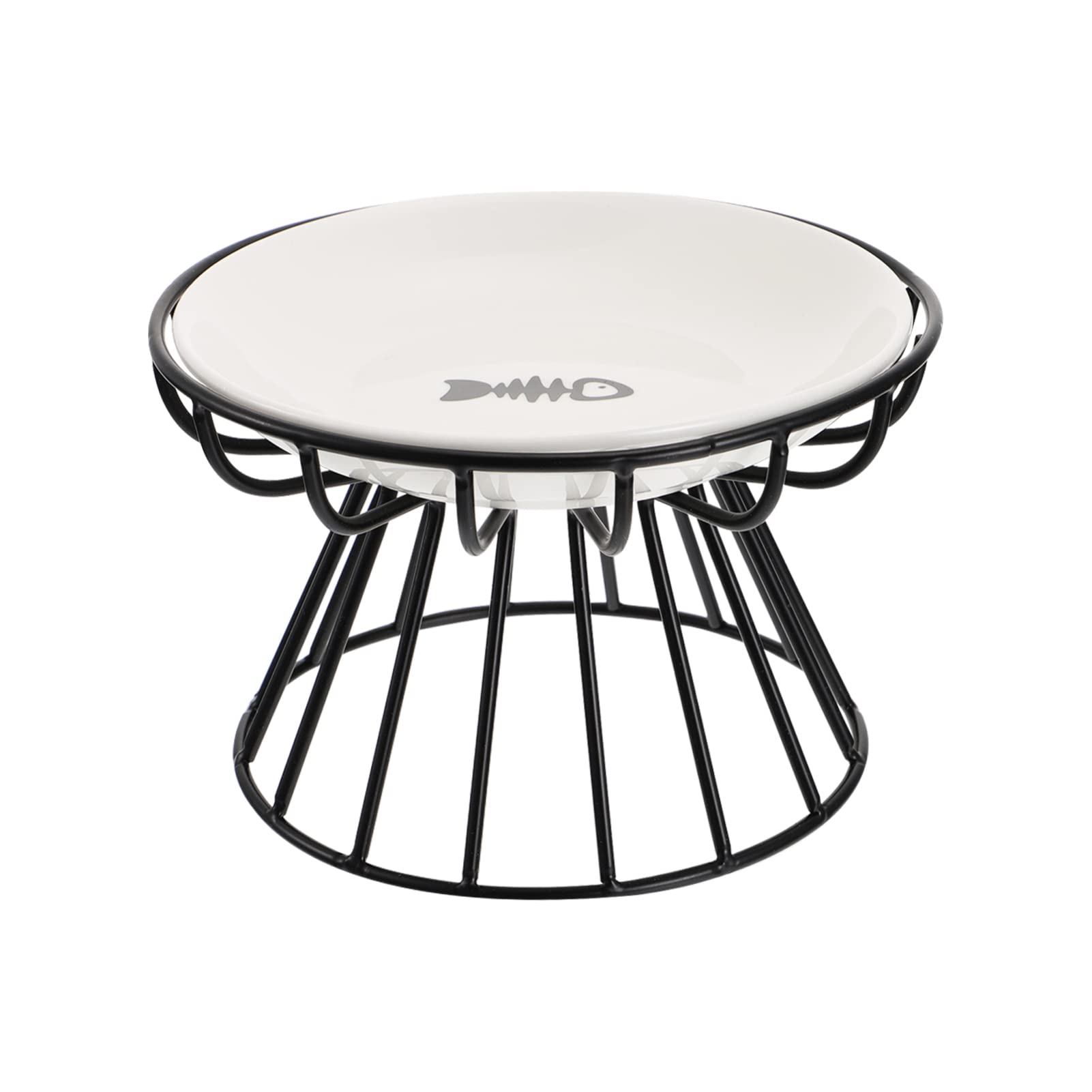 ULTECHNOVO Raised Cat Bowl with Stand Ceramic Pet Bowl for Cats and Small Dogs Elevated Feeding Station for Food or Water Whisker Friendly Design 1 1 Stand