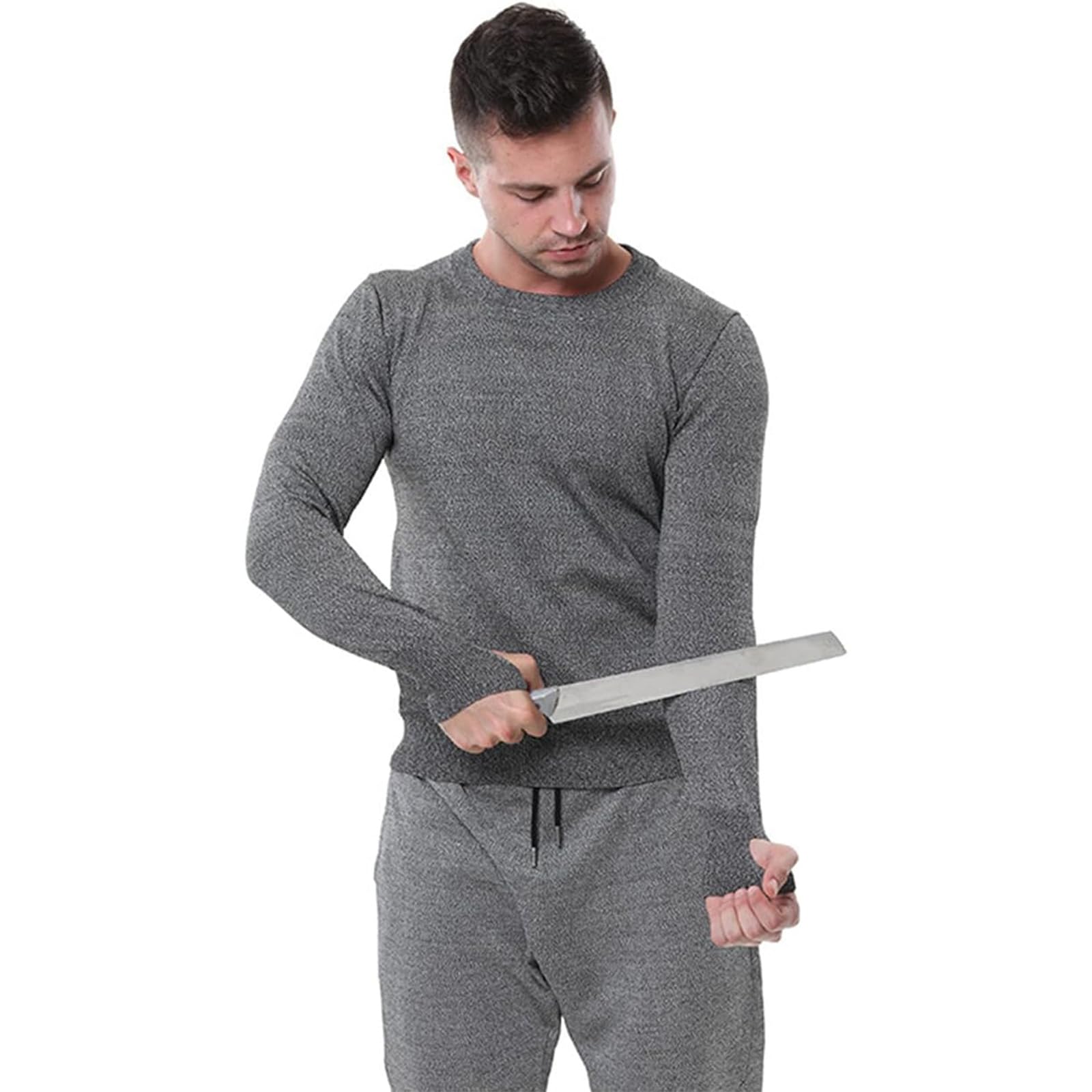 Hggdsac stab proof vests for men, stab resistant clothing, Level 5 Protective Cut Clothing, Safety Supplies, breathable, daily commuting, business travel, patrol on duty(Long-sleeved suit/L)