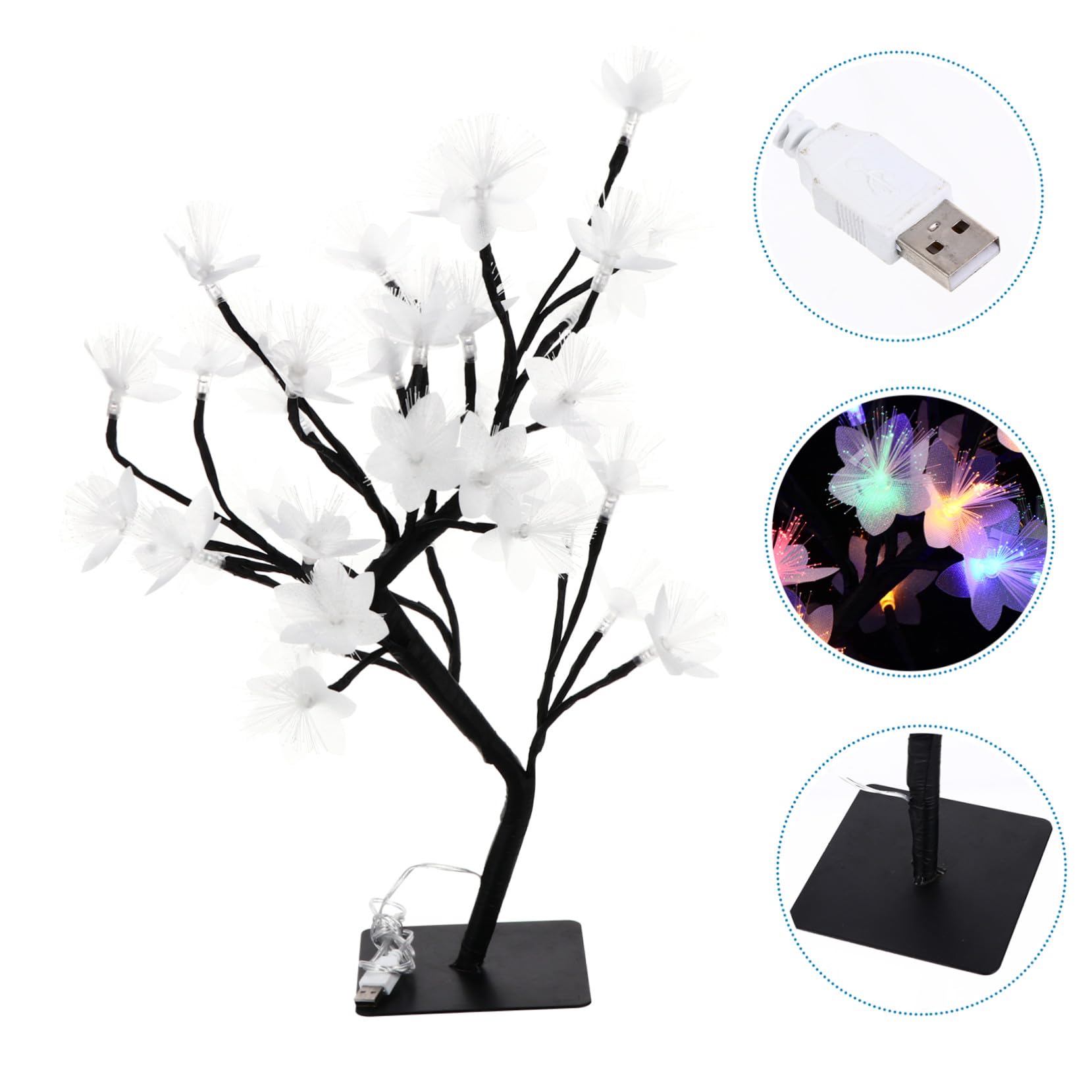 Toyvian Künstliche Baumlampe 1stück Kunststoff, Farbwechselnd, USB Ladung