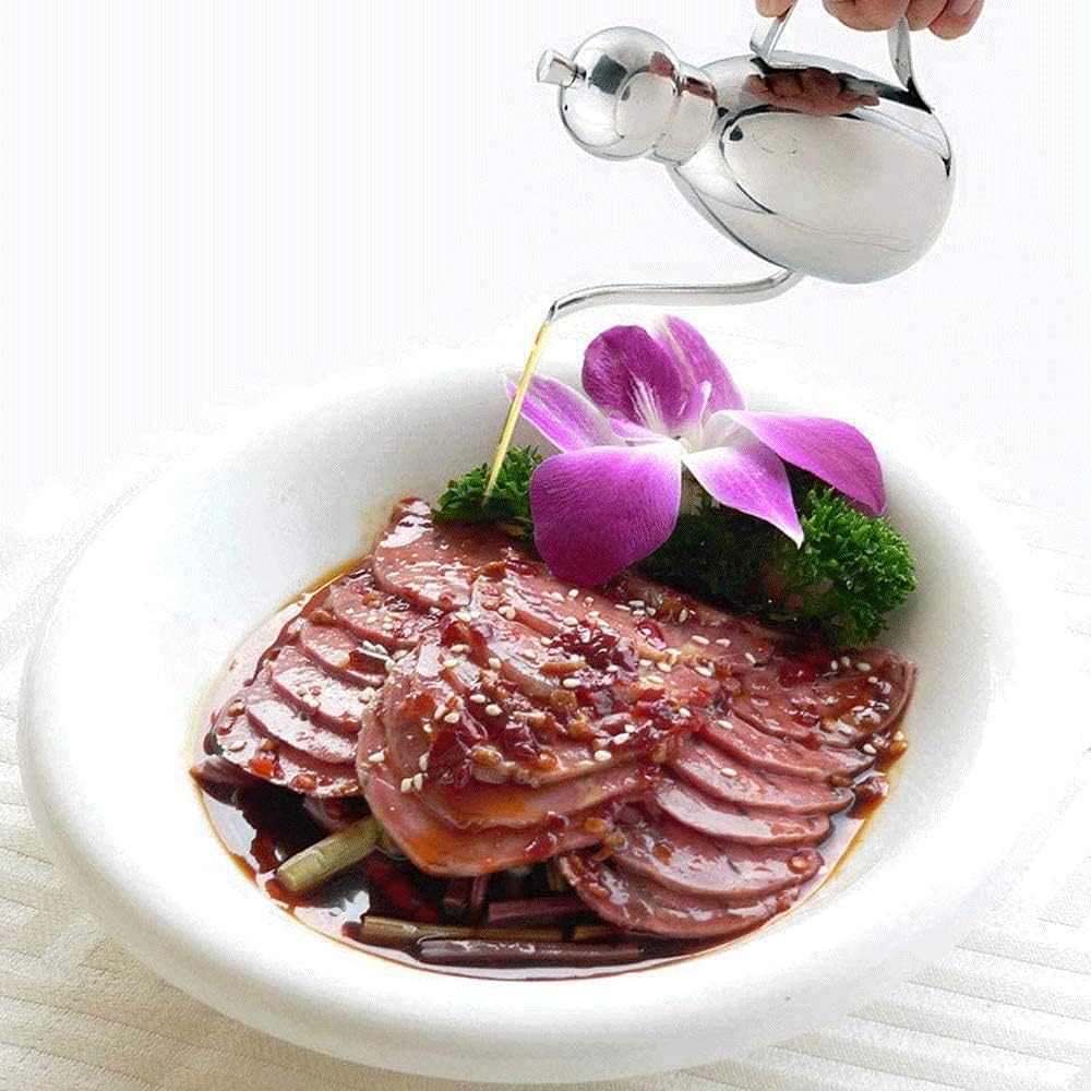 Oil Can Olive Oil Vinegar Bottle Dispenser Oil Dispenser Bottle Stainless Steel with Handle Olive Oil Pourer Stopper Pot Soy Sauce Vinegar Cruet Drizzler Non Dr