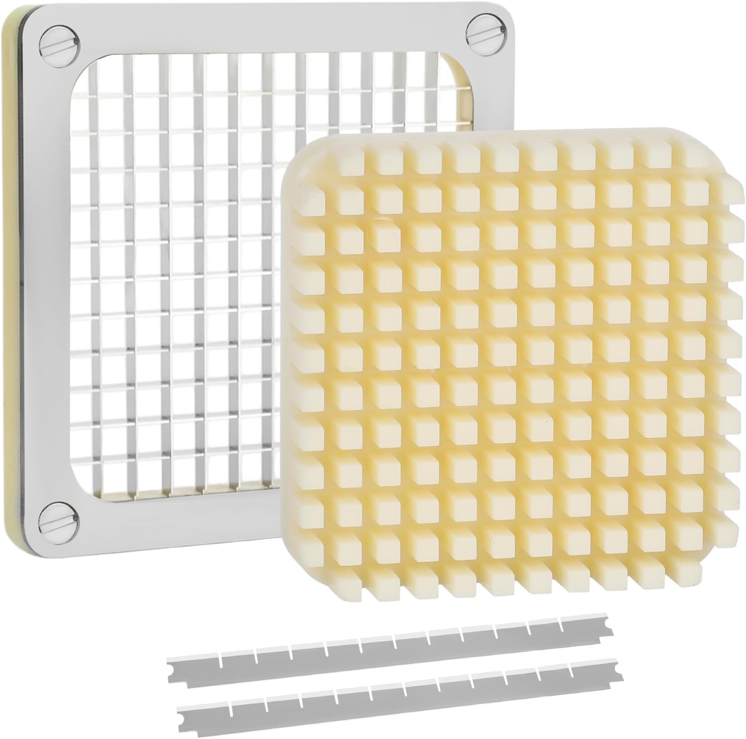 Commercial Grade Vegetable Chopper with 2 Blades - Stainless Steel French Fry Cutter for Restaurant Home Kitchen