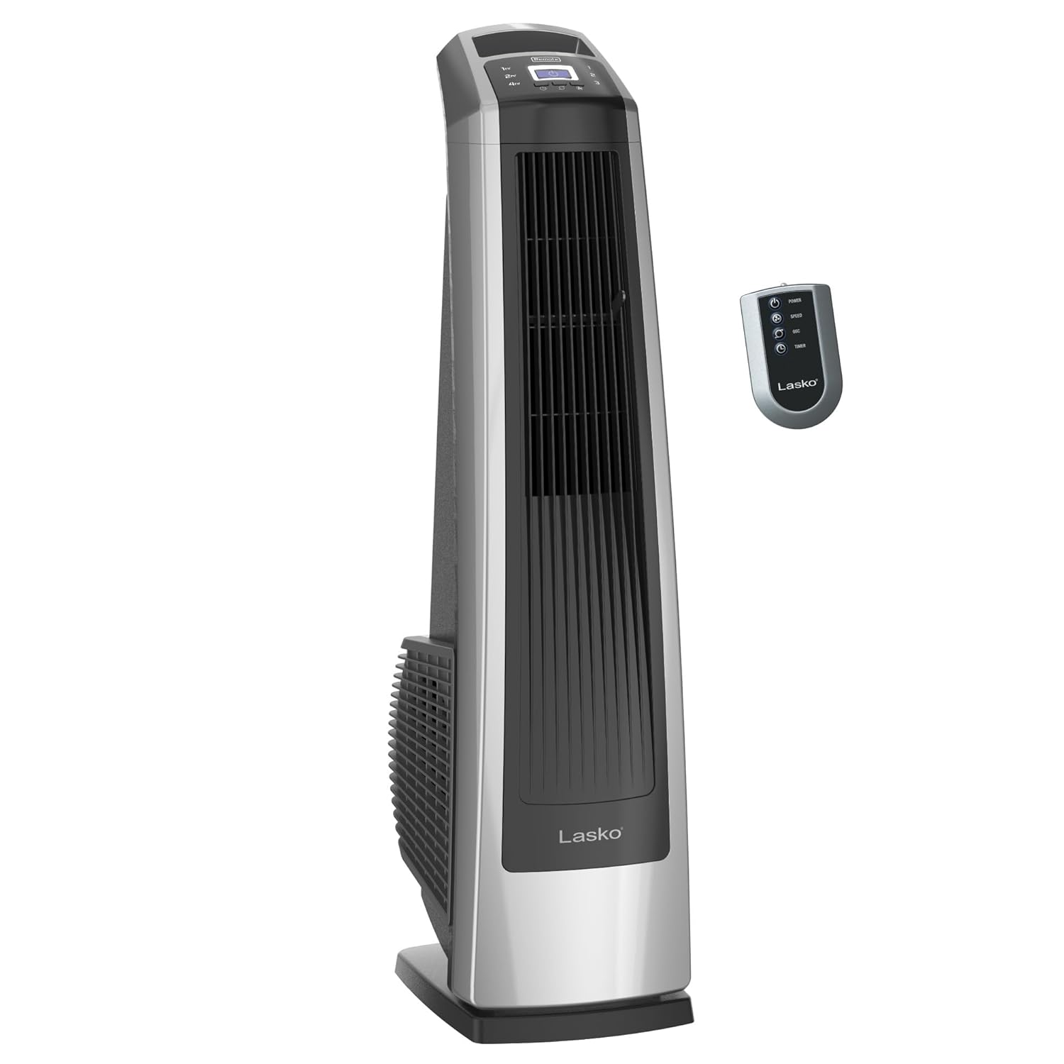 Lasko High Velocity Oscillating Tower Fan for Bedroom Garage Basement and Gym with Remote Control Timer 3 Powerful