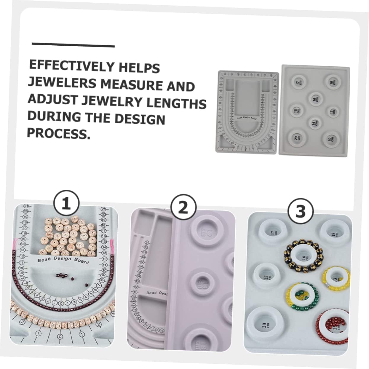 OFFIGAM 2Pcs Necklace Bead Design Boards for Jewelry Making Lightweight Tray for Bead Stringing Bracelet Organization for Craft Projects and DIY Jewelry