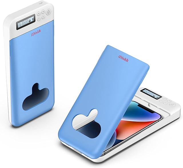 iDiskk NEW Phone lock box,Phone Jail,timer lock box for Android Phone/iPhone(Max 6.7inch), Self-control timed locker box for phone addition/temptation (Blue)