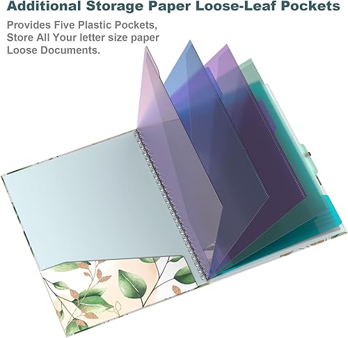 Miniatura 138 de Hongri Clipboard Folio with Refillable Lined Notepad, 8.5 x 11 Folders with Storage 10 Pockets, Spiral Portfolio, Size 12.8x 9.7 in, Office & School