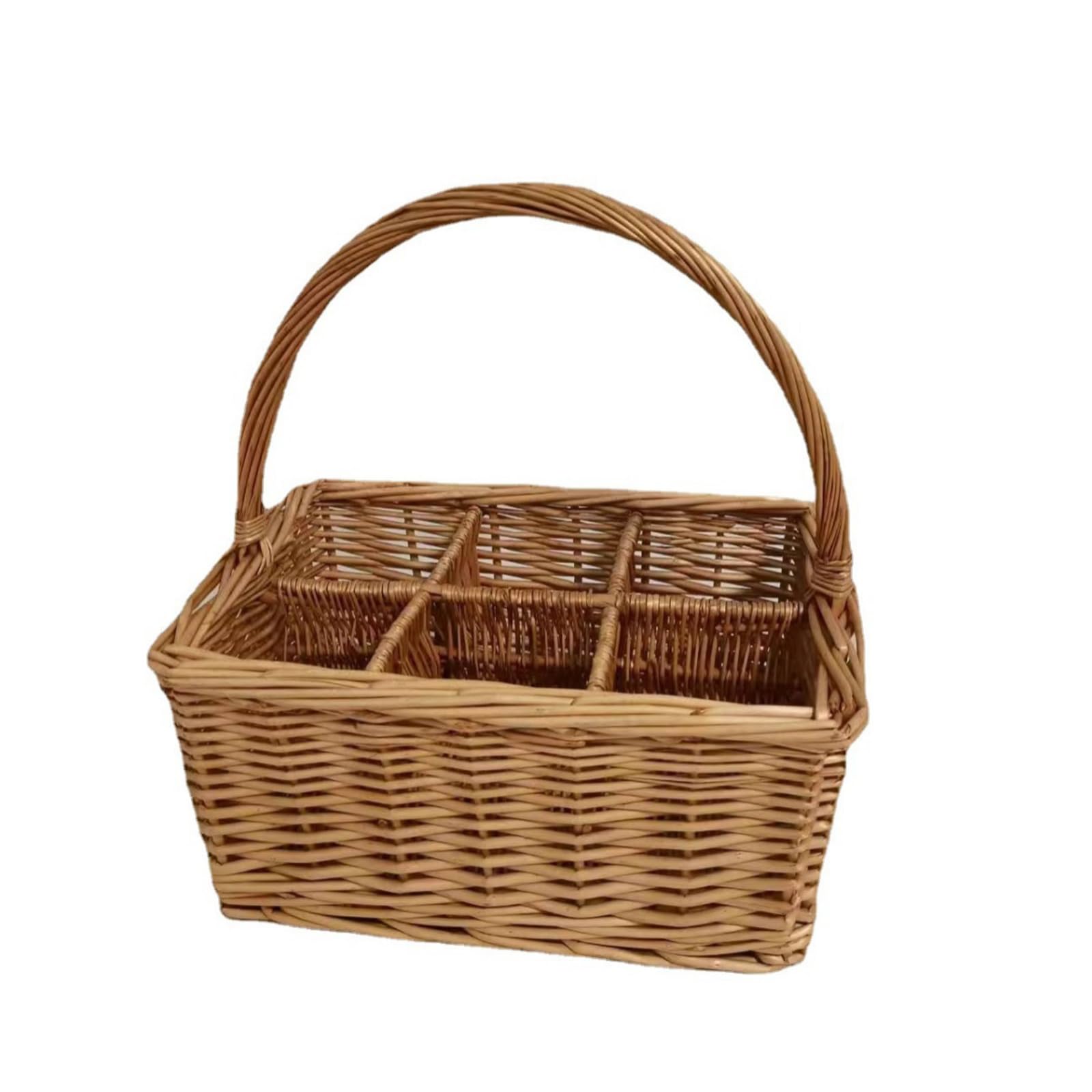 Handwoven Wicker Picnics Basket with Removable Liners Outdoor Camping Basket for Picnics Essential Rustics Outdoor Beverages Carriers