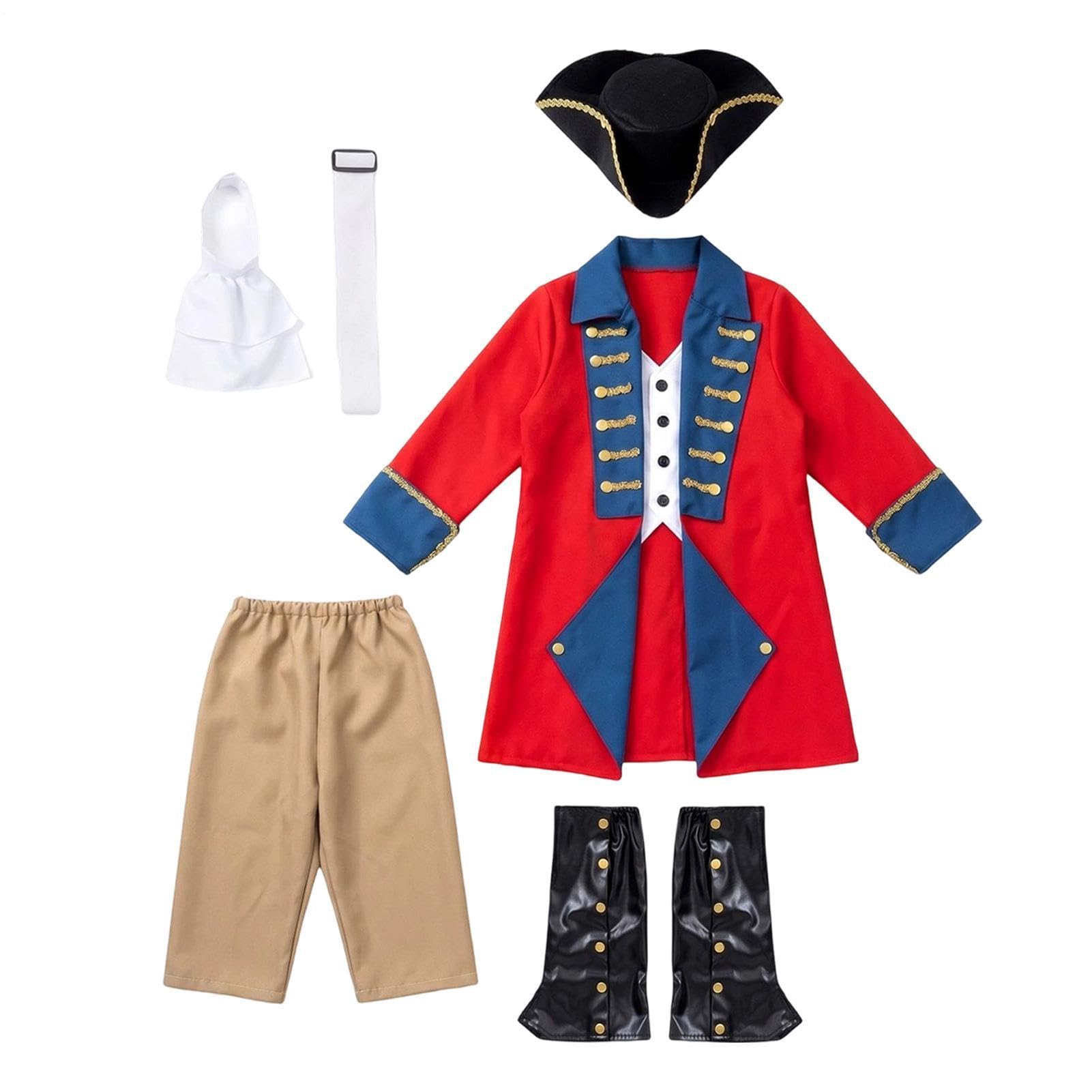 Costume da redcoat per ragazzi in poliestere con fascia staccabile