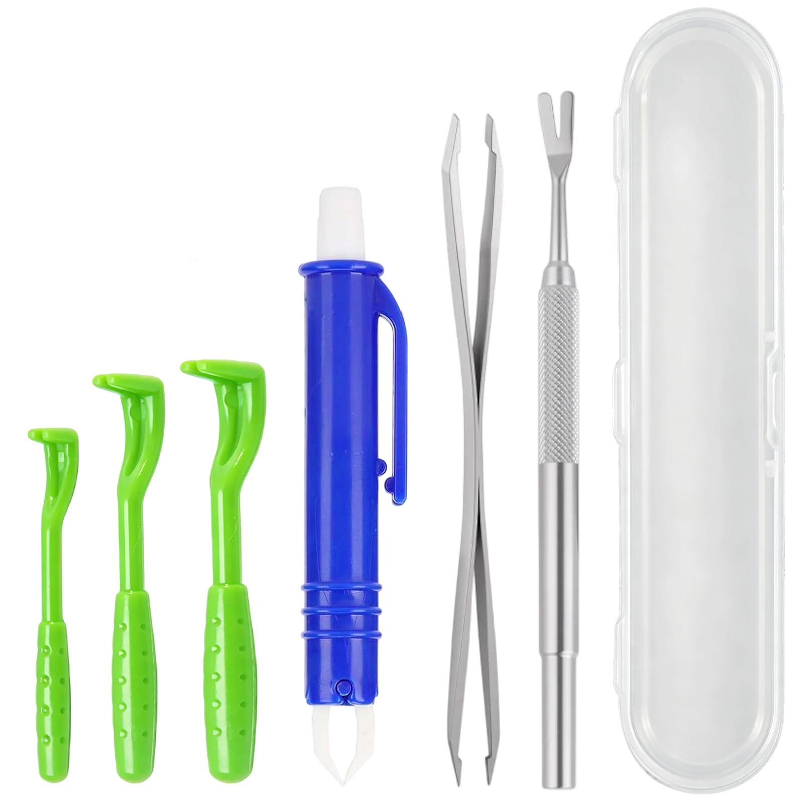 FVBKCOT 6 Pcs Tick Remover Tool, Painlessly Tick Remover Tools For Dogs, Ticks Removal with Storage Box for Dogs, Effortlessly Dog Ticks Removal For Dog, Cat, Humans