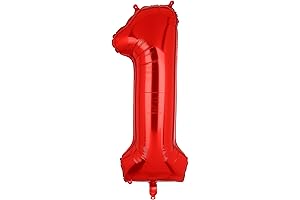 Gigantic Vivid Red Number 1 Balloon for a Spectacular Birthday or Anniversary Celebration