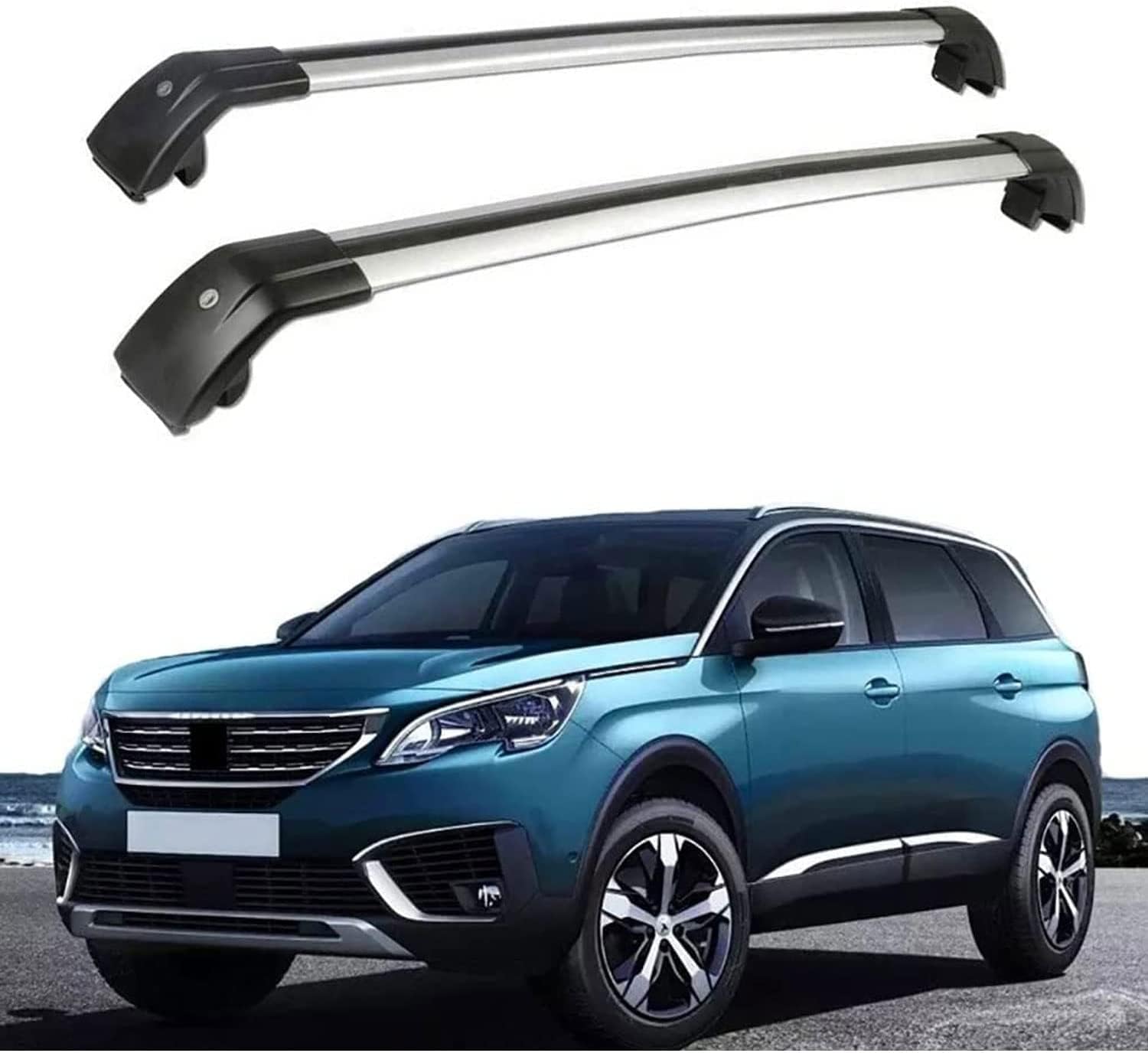 Barres de toit transversales Peugeot 5008 galerie porte-bagages alu
