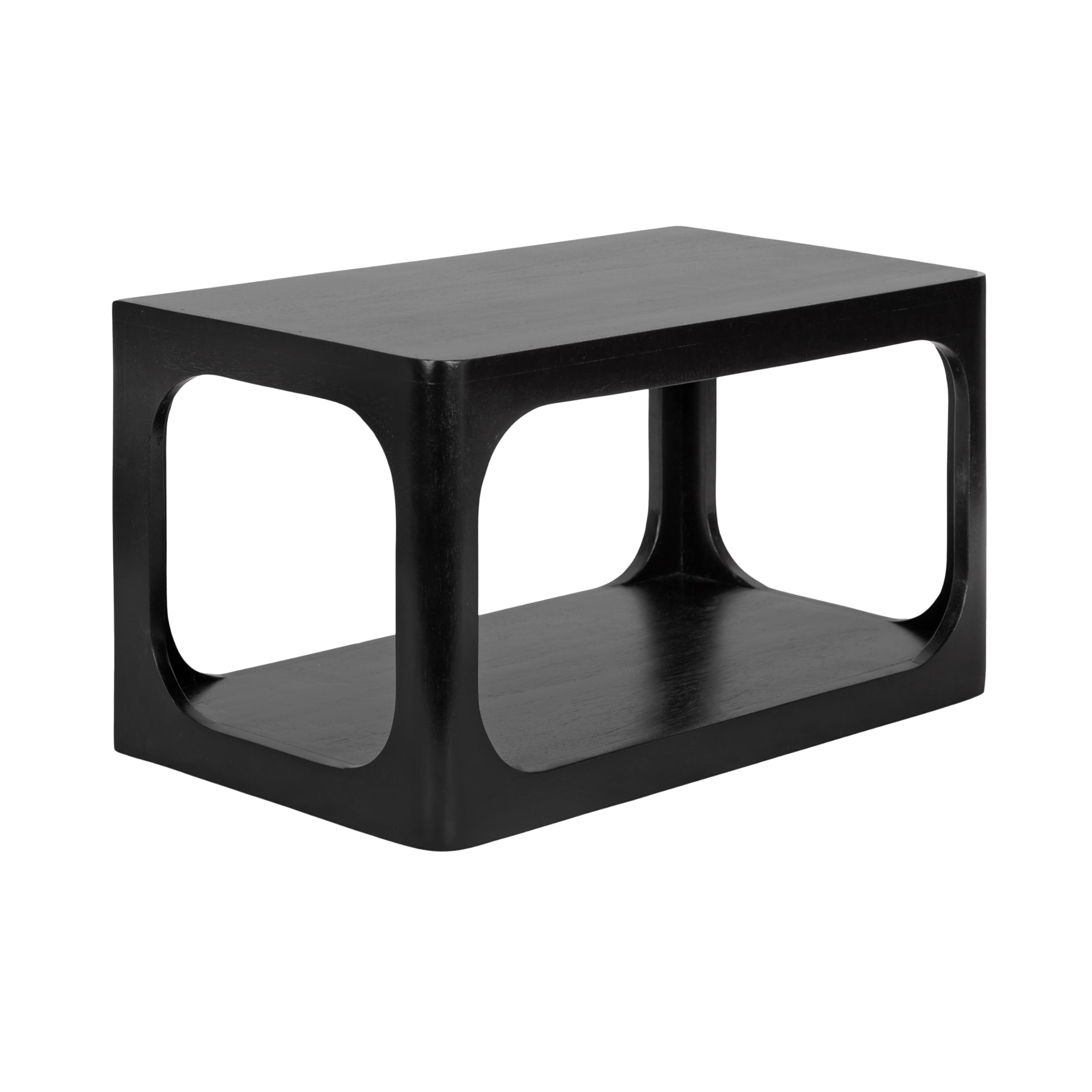 Kate and Laurel Dahl Modern Wood Floating Side Table, 18 x 10 x 10, Black, Contemporary Wooden Floating Nightstand for Use as Living Room End Table or