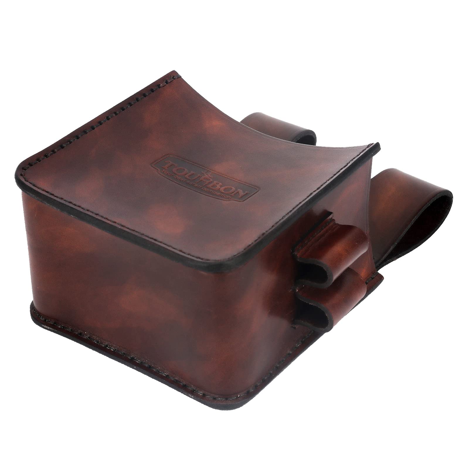TOURBON Sac de munitions de tir à la Taille en Cuir Marron Pochette de Fusil de Chasse Porte-Ceinture à Outils