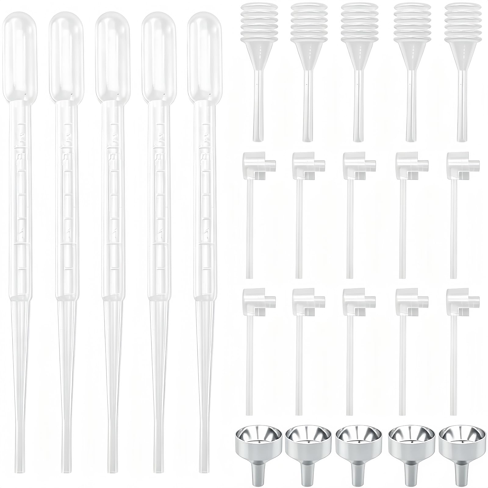 25PCS Perfume Refill Tool Kit, Perfume Dispenser Pump Transfer Tools, Replacement Pump, Funnel, Pipettes & Dropper for Travel Refillable Atomizer Bottle-image-45
