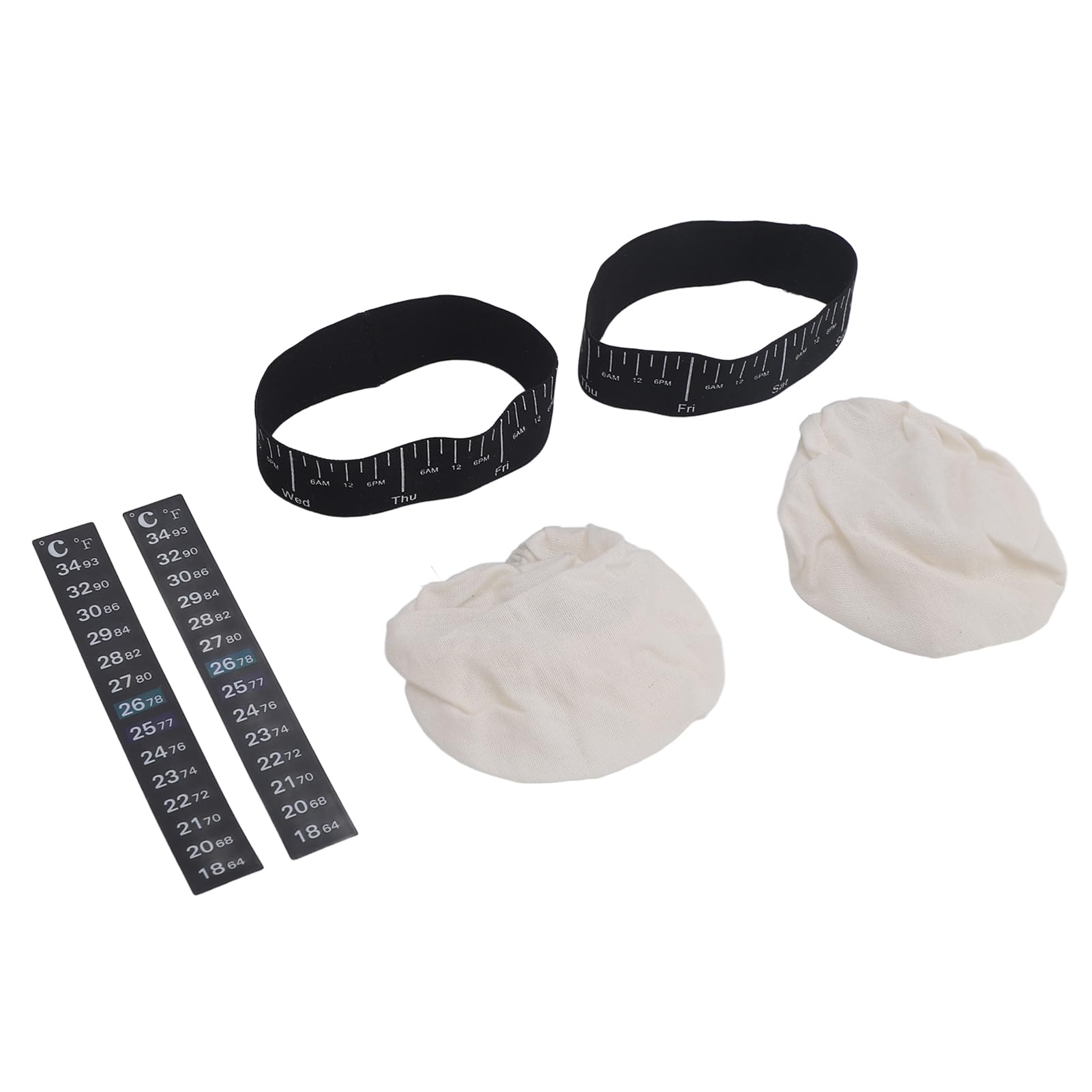 6Pcs Sourdough Starter Jar Accessories Kit, Reusable Sourdough Bread Proofing Starter Jar Cloth Covers with Date Marked Feeding Band for Jars with 3 to 4 Inch Diameter