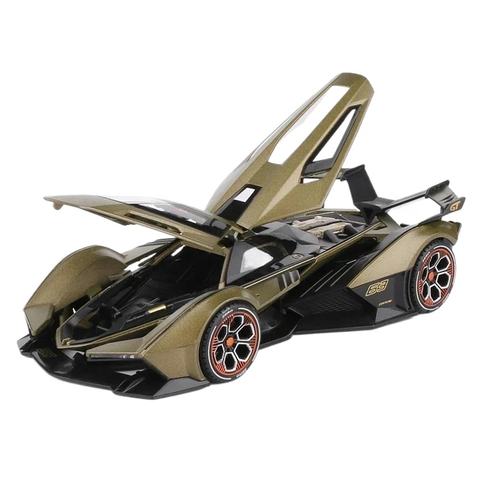 Veicoli a Motore in Scala 1/22 for Lamborghini V12 GT in Scala Simulazione Modello Auto in Lega Zinco Modello in Metallo Decorazione for Lcasa Ornamenti Modello di Auto Replica(Green)