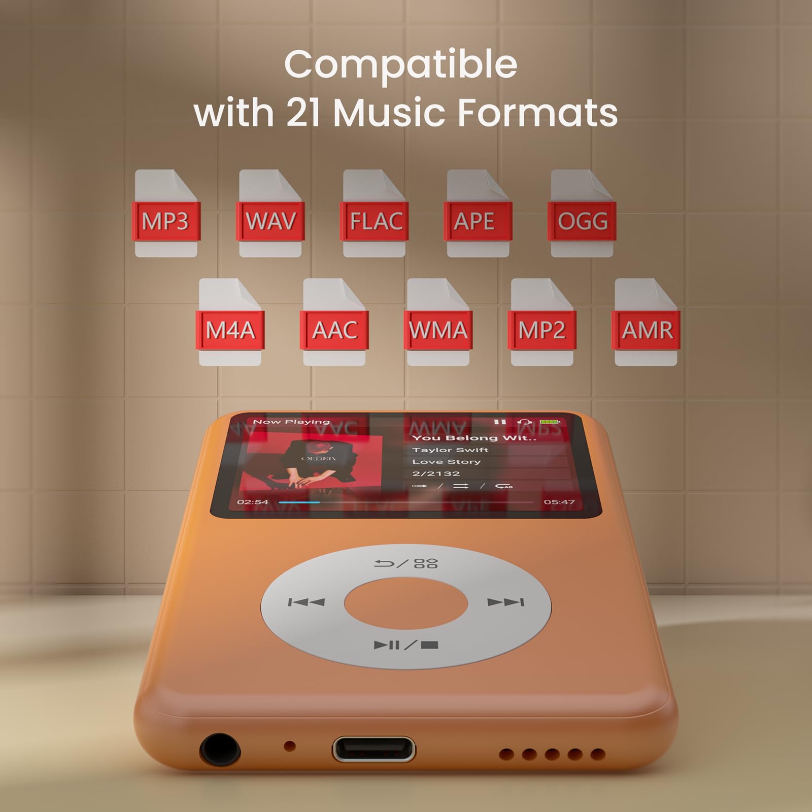 Leitor de MP3 com Bluetooth Y1 128G innioasis Leitor de música