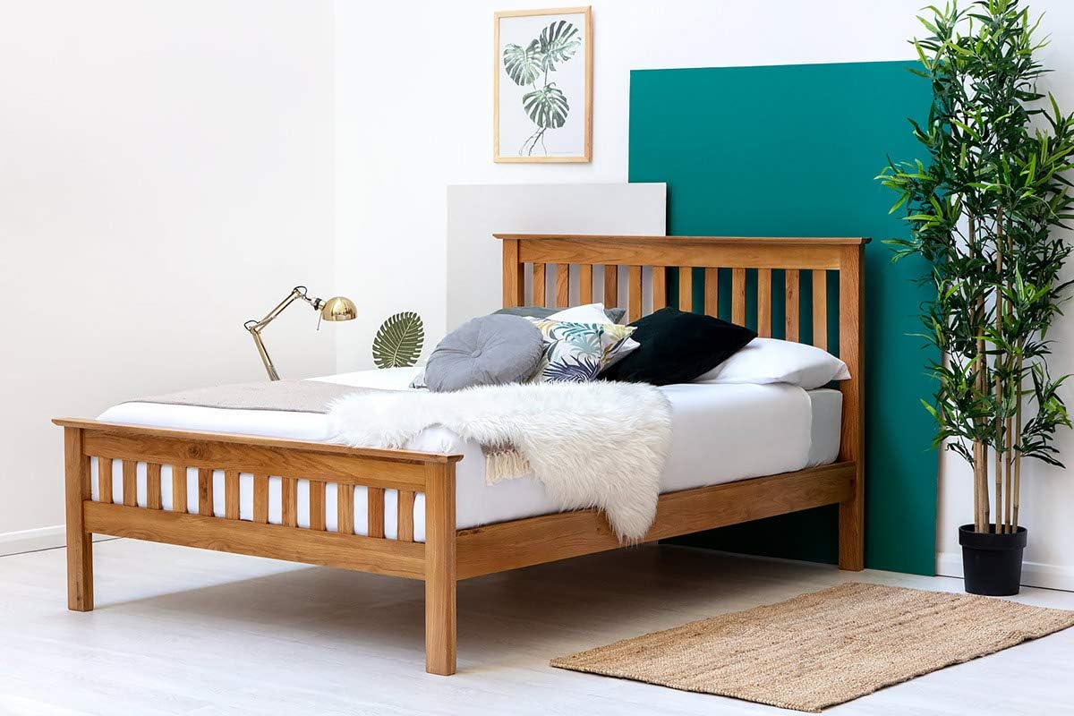 Sleep Design Chelford Solid Oak Farmhouse Wooden Bed Frame King Size
