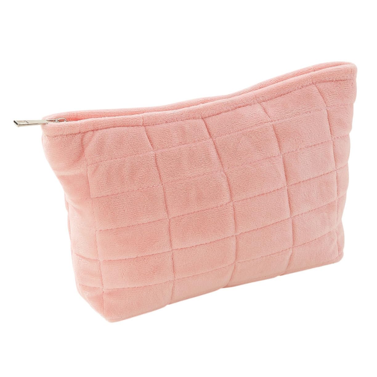 Healeved cosmétique portable Se maquiller sacs trousses de toilette organisateur de trousse de maquillage grand à brosse à maquillage Peluche rose