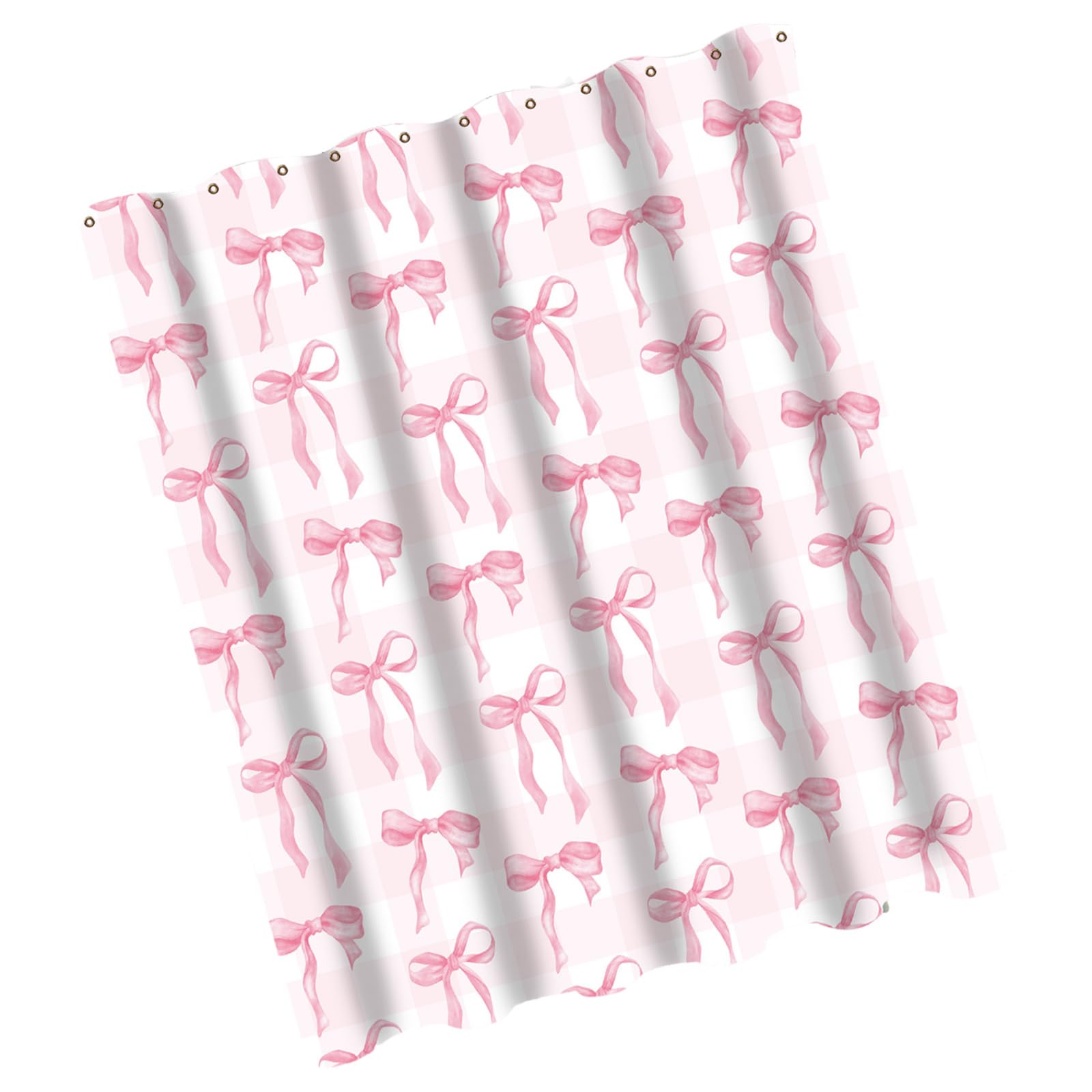 Hsioluted Shower Curtain Vibranted Watercolor Bows Theme Polyester Bathroom Decoration Easy to Clean Watercolor Bows Shower Curtain