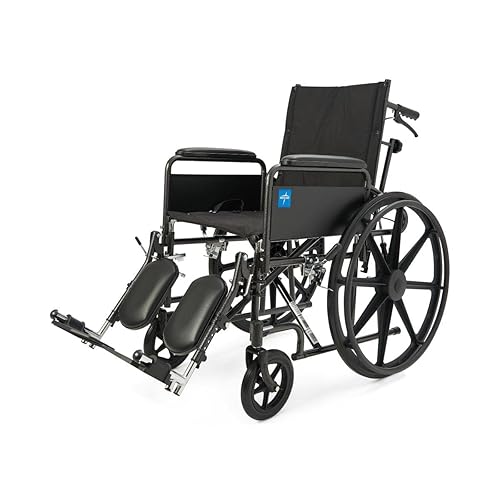 Medline Silla de ruedas reclinable brazos de longitud de escritorio y reposabrazos elevados asiento de 20 x 18 pulgadas ancho x profundidad Medline Silla de ruedas reclinable brazos de longitud de escritorio y reposabrazos elevados asiento de 20 x 18 pulgadas ancho x profundidad