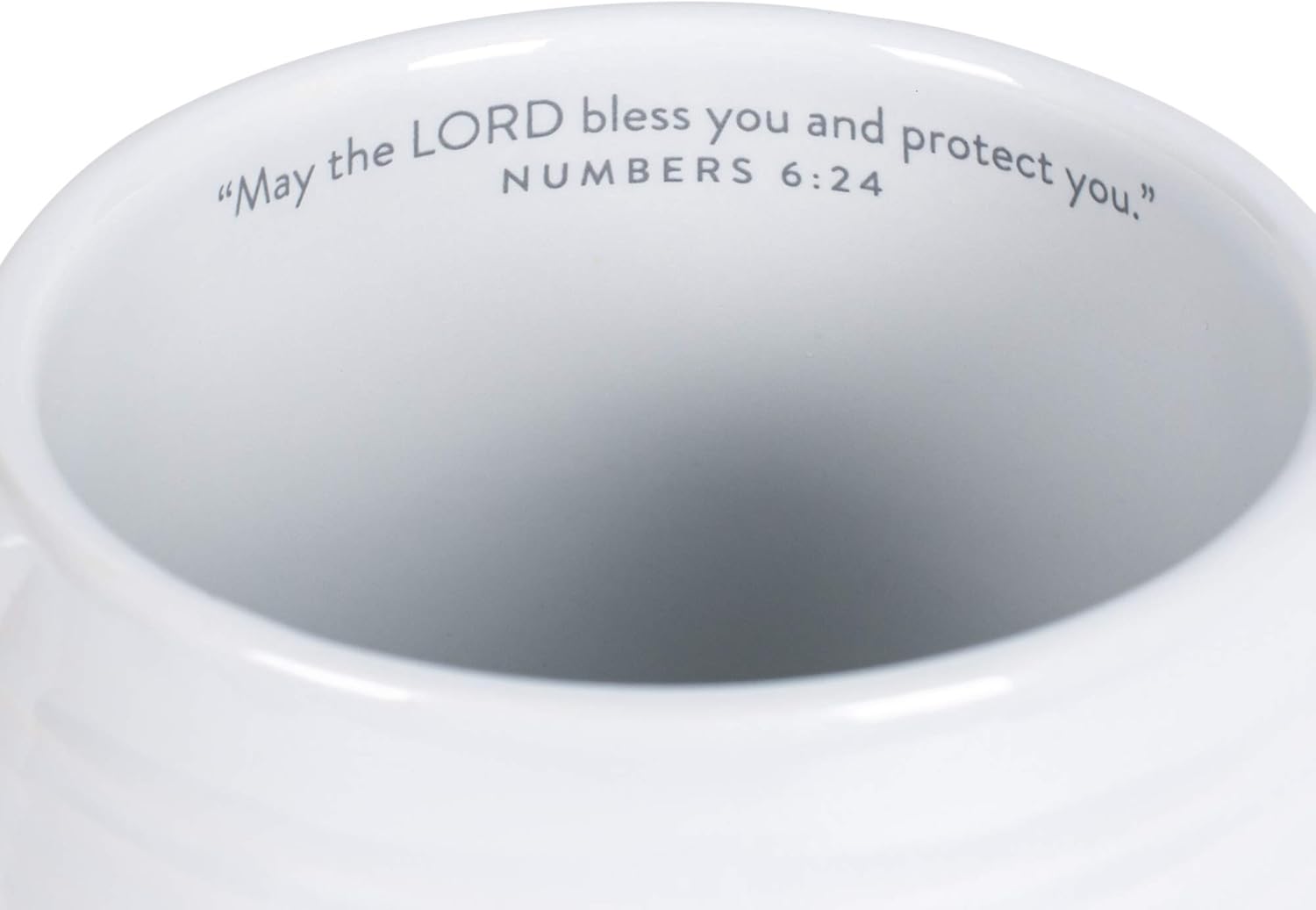 Blessed Scripture Textured Classic White 16 ounces Glossy Ceramic Coffee Mug - Image 4